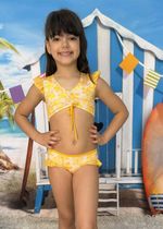 Biquini Infantil Flores Amarela