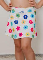 Shorts Saia Infantil Branco Estampa Florida