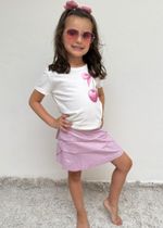 T-shirt Infantil Off White Sorvete com Laço