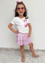 T-shirt Infantil Off White Cereja Rosa
