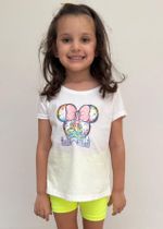 T-shirt Infantil Off White Castelo Minnie