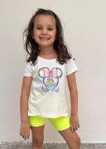 T-shirt Infantil Off White Castelo Minnie