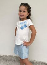 Shorts Saia Infantil Em Camadas Azul Brilhante