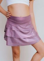 Shorts Saia Infantil Em Camadas Roxo Brilhante