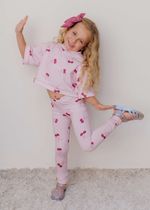 Cropped Infantil Oversized Cereja
