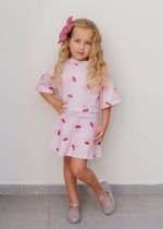 Cropped Infantil Oversized Cereja