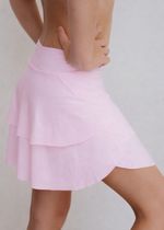Shorts Saia Infantil Em Camadas Rosa