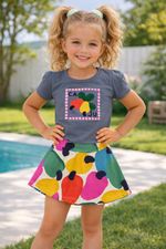 Shorts Saia Infantil Caju