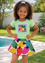 T-shirt Infantil Verde Caju Colorido