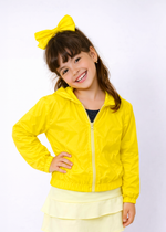 Jaqueta Infantil Com Capuz Verde Neon