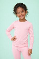 Manga Longa Infantil Quentinha Rosa