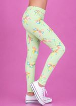 Legging Infantil Verde com Laço Colorido