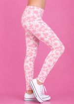 Legging Infantil Rosa Estampa Flores