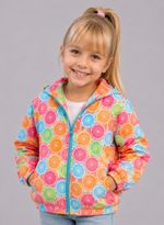 Jaqueta Infantil Com Capuz Estampa Fatias de Laranjas