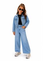 Calça Jeans Wide Leg com Brilho