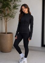Casaco Femino Teen Slim Fit Preto com Bolso