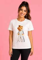 T-Shirt Adulto Off White Ursa Roupa de Bolinha