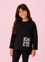 Moletinho Infantil Preto Love Love