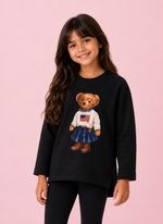 Moletinho Infantil Preto Urso EUA