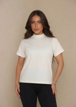 T-shirt Adulto Gola Alta Manga Curta Off White