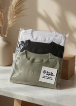 Kit com 3 Camisetas Adulto Gola Alta