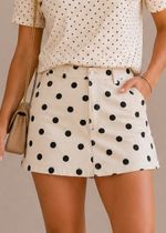 Shorts Saia Adulto Poá Off White