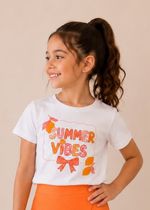 T-shirt Infantil Manga Curta Off White Summer Vibes