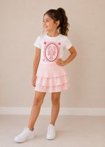 T-shirt Infantil Manga Curta Off White Lagosta