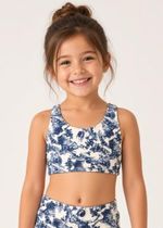 Top Infantil Estampa Jouy Toile Marinho