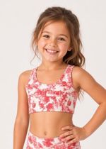 Top Infantil Estampa Jouy Toile Vermelho