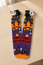 Par de Meias Aranha e Abóbora Halloween 3D