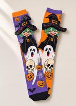 Par de Meias Bruxa Halloween 3D