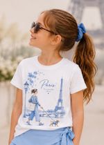 T-shirt Infantil Manga Curta Off White Paris