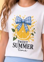 T-shirt Infantil Manga Curta Off White Sweet Summer Time
