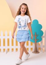 T-shirt Infantil Manga Curta Off White Paris
