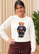 Moletinho Cropped Teddy Bear Off White