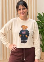 Moletinho Cropped Teddy Bear Bege