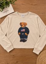 Moletinho Cropped Teddy Bear Bege