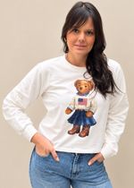 Moletinho Cropped Teddy Charm Off White