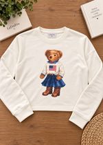 Moletinho Cropped Teddy Charm Off White