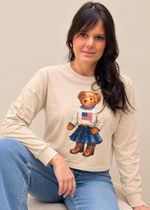 Moletinho Cropped Teddy Charm Bege
