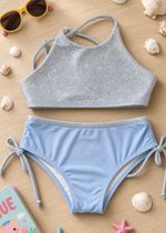 Biquini Infantil Azul Brilhante