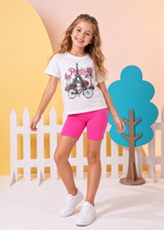 T-shirt Infantil Manga Curta Off White Paris Bike
