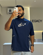 Camiseta Oversized Azul Marinho Frequency 09
