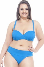 Calcinha Cavada Plus Size Com Cinto Duplo Safira