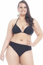 Sutiã Plus Size Cortininha, Bojo, Preto