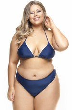 Calcinha Plus Size Fio Azul Marinho