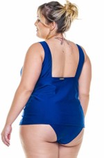 Blusa Tankini Plus Size, Azul Marinho