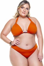 Sutiã Plus Size Cortina Longo, Reversível, Azul Marinho E Açafrão