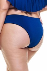 Calcinha Plus Size Reversível Azul Marinho Com Preto